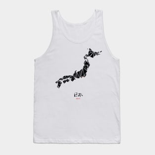 Abstract Geometric Map of Japan Drawing Tank Top